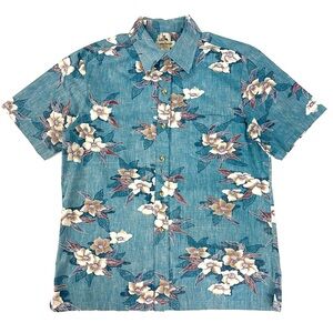 Cooke Street Honolulu Floral Hawaiian Short Sleeve Button Up Shirt Cotton